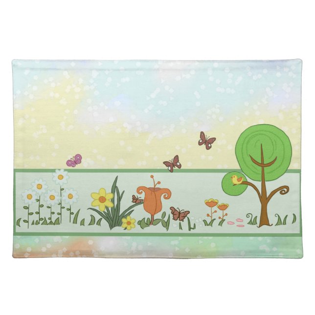 paper spring Easter Cloth Placemat (Front)