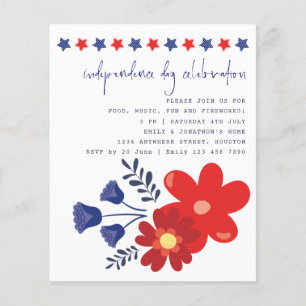 PAPER Stars Florals Independence Day Invite