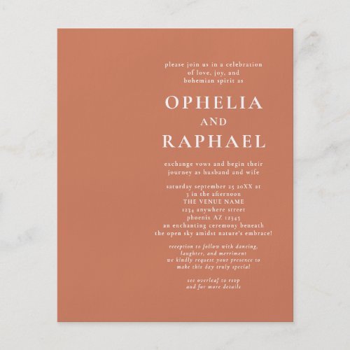 PAPER Terracotta QR Code Bohemian Wedding Invite