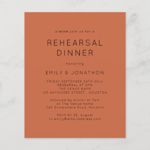 PAPER   Terracotta Rehearsal Dinner Wedding Invite
