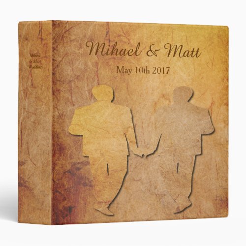 Paper Texture Vintage Gay Wedding Album Gift Binder