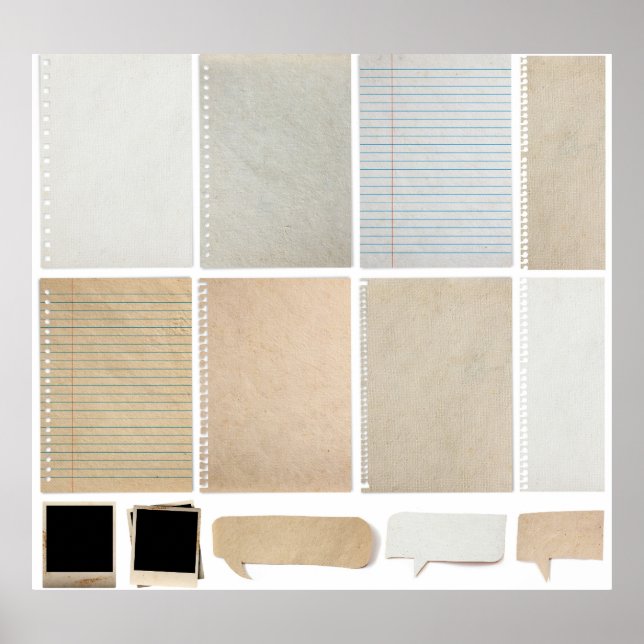 Paper Textures Background Design Elements Poster (Front)