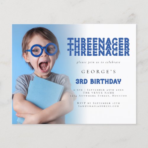 PAPER  Threenager Photo Overlay 3rd Birthday Blue