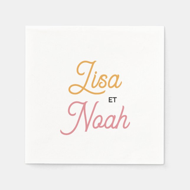 Paper Towel Color Wedding Napkins (Front)