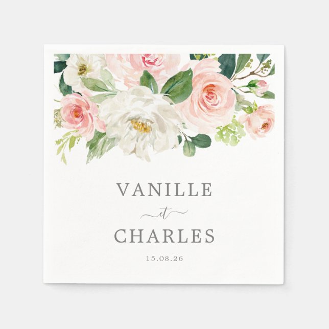 Paper Towel Wedding Towel With Flowers Napkins (Front)