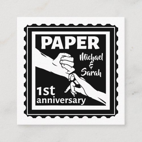 Paper traditional 1st wedding anniversary enclosure card