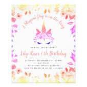 PAPER Unicorn Face Floral Birthday Invitation (Front)