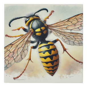 Paper wasp 280924IREF246 - Watercolor Faux Canvas Print