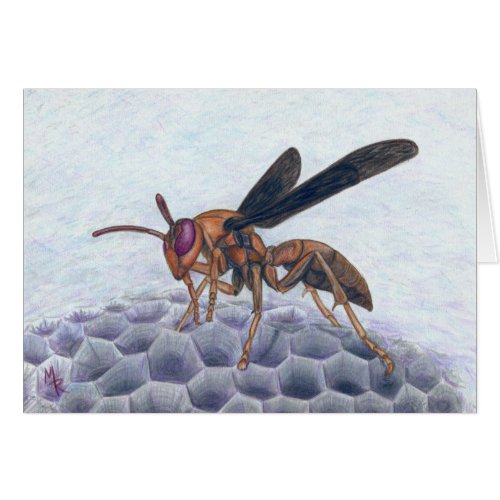 Paper Wasp Art Card