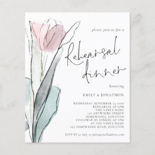PAPER   Watercolor Tulip Rehearsal Dinner Invite