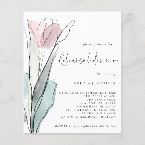 PAPER Watercolor Tulip Wedding Rehearsal Dinner