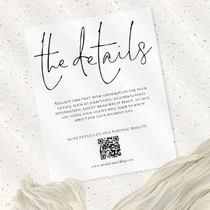 PAPER Wedding Details QR Code Script Enclosure