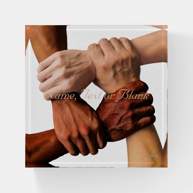 Paper Weight - Hands Together - HAMbyWG (Front)