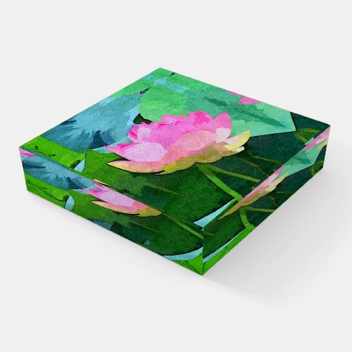 Paper Weight Pink Watercolor Lotus