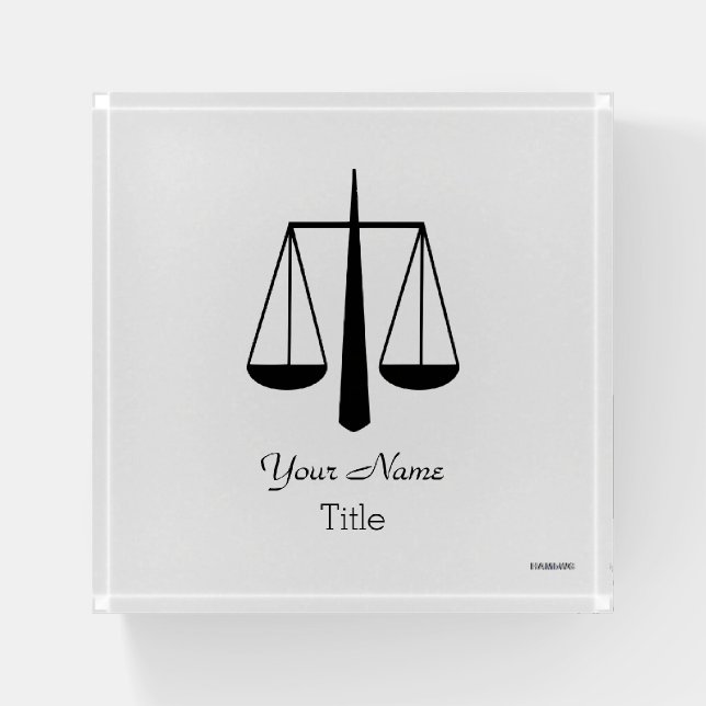 Paper Weight - Scale of Justice Symbol - HAMbyWG (Front)