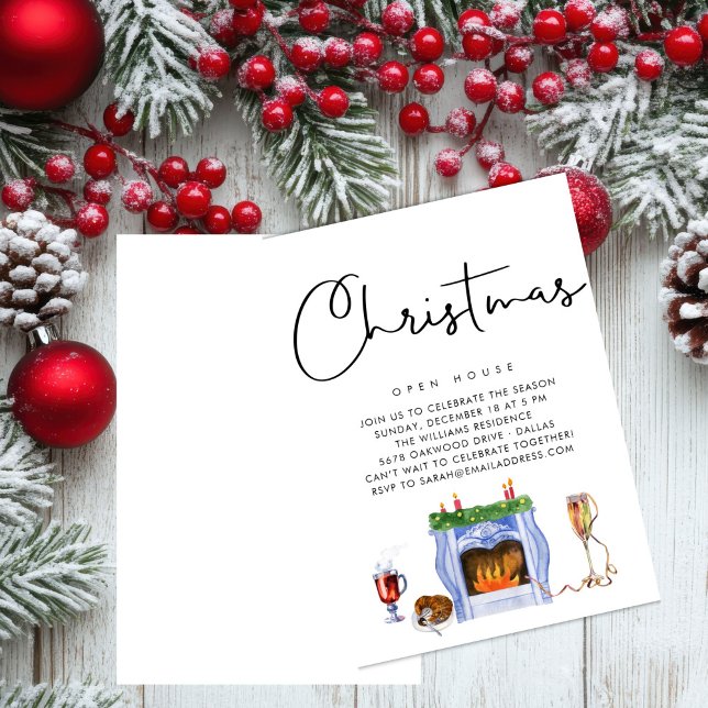 PAPER | Winter Wonderland Christmas fireplace Invitation (Creator Uploaded)