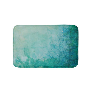 Paper With Blue, Green, And Black Paint Abstract Bathroom Mat