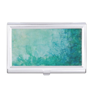 Paper With Blue, Green, And Black Paint Abstract Case For Business Cards