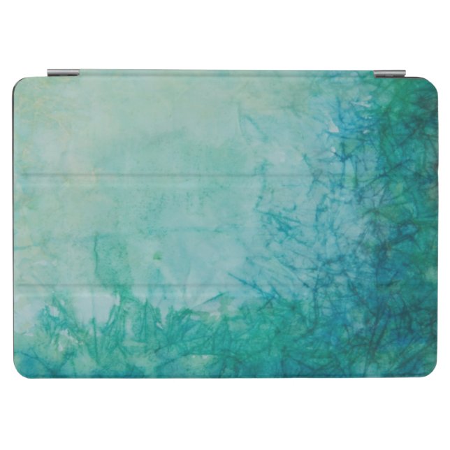 Paper With Blue, Green, And Black Paint Abstract iPad Air Cover (Horizontal)