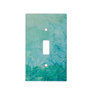 Paper With Blue, Green, And Black Paint Abstract Light Switch Cover