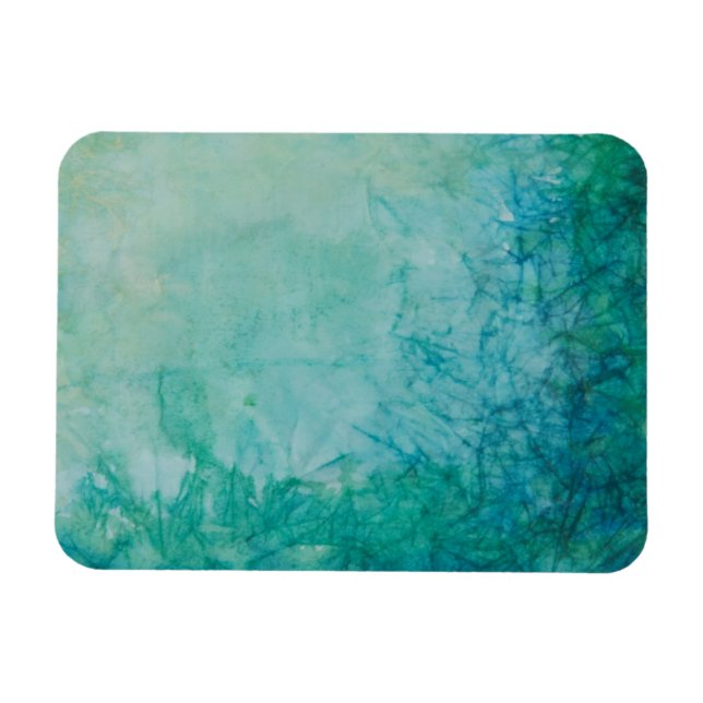 Paper With Blue, Green, And Black Paint Abstract Magnet (Horizontal)