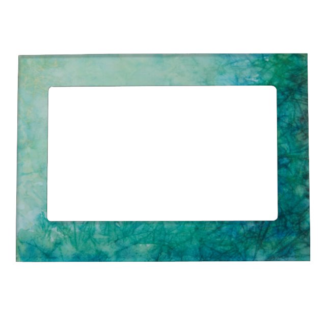 Paper With Blue, Green, And Black Paint Abstract Magnetic Picture Frame (Front)