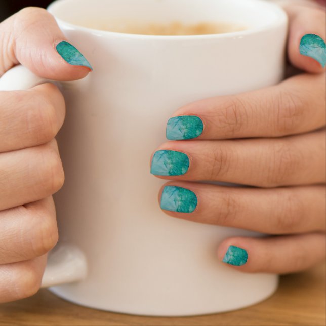 Paper With Blue, Green, And Black Paint Abstract Minx Nail Wraps (Insitu - Mug)