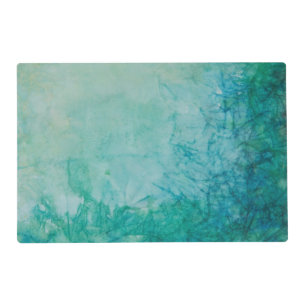 Paper With Blue, Green, And Black Paint Abstract Placemat