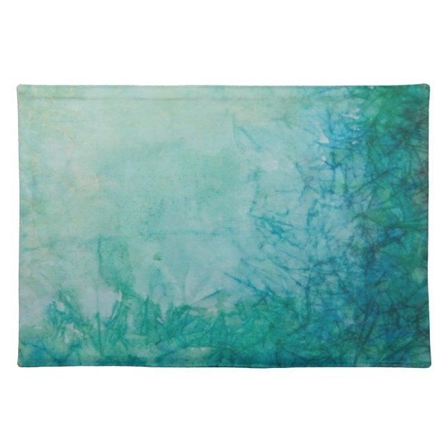 Paper With Blue, Green, And Black Paint Abstract Placemat (Front)