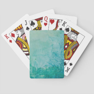 Paper With Blue, Green, And Black Paint Abstract Poker Cards