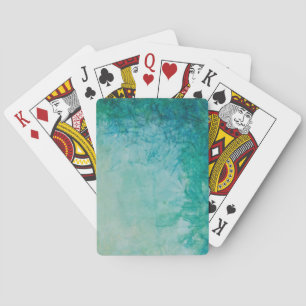 Paper With Blue, Green, And Black Paint Abstract Poker Cards