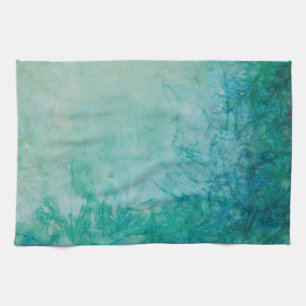 Paper With Blue, Green, And Black Paint Abstract Towel