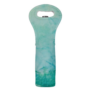 Paper With Blue, Green, And Black Paint Abstract Wine Bag