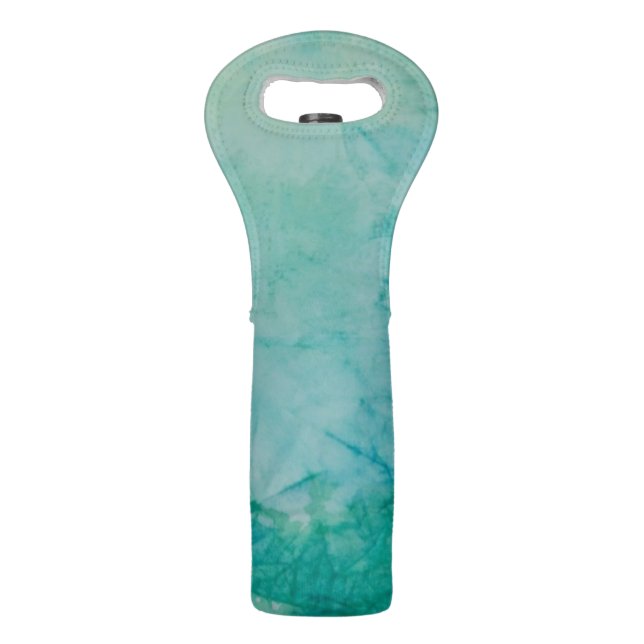 Paper With Blue, Green, And Black Paint Abstract Wine Bag (Back)