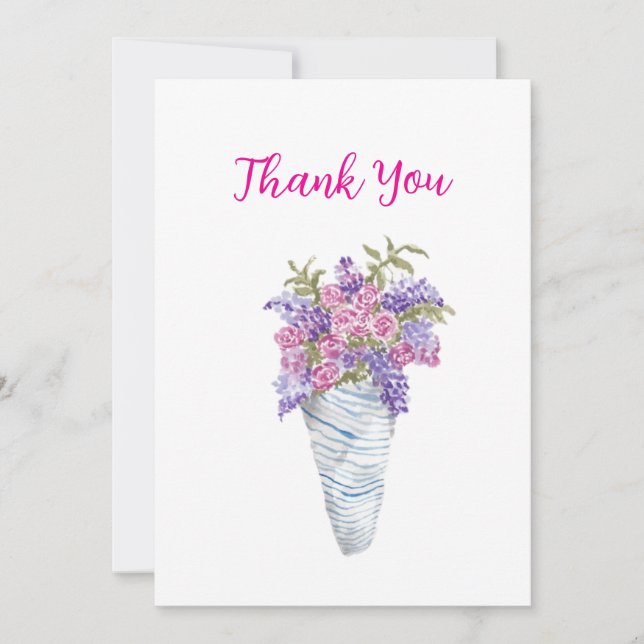 Paper Wrapped Flowers Flat Holiday Card (Front)