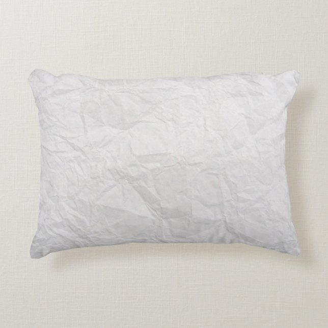 Paper wrinkled white cute texture accent pillow (Front)