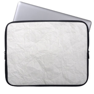 Paper wrinkled white cute texture laptop sleeve