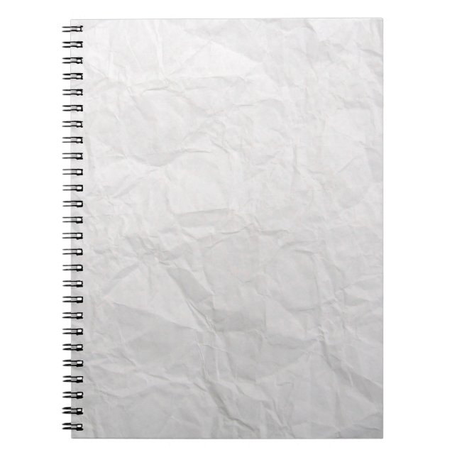 Paper wrinkled white cute texture notebook (Front)