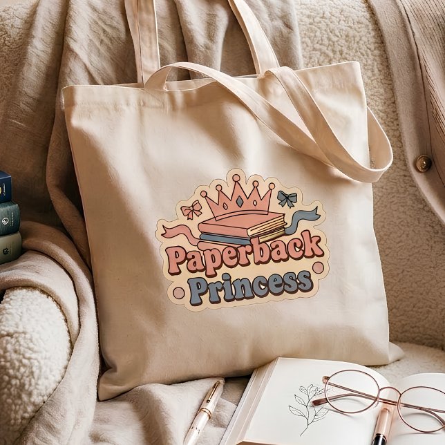 Paperback Princess - book lover reading Tote Bag (Creator Uploaded)