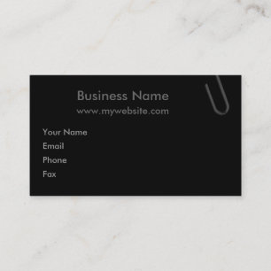 Paperclip Black Business Card
