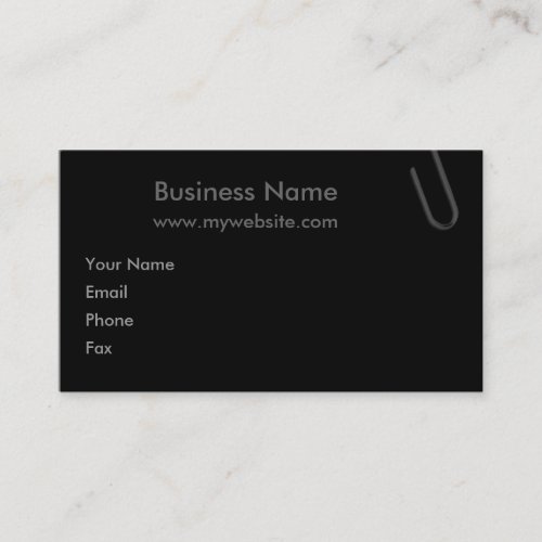 Paperclip Black Business Card