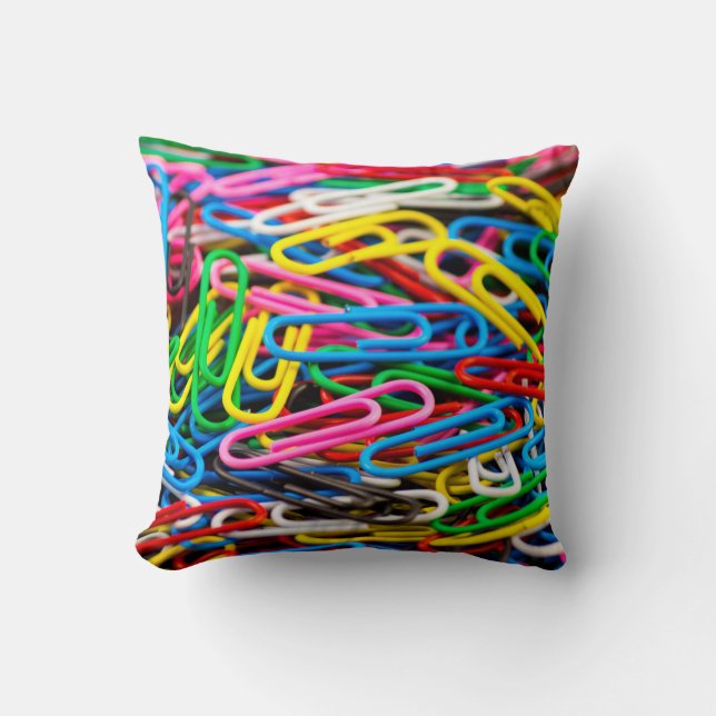 Paperclip bracket office throw pillow (Front)