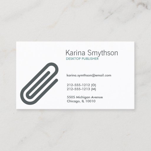 Customizable PAPERCLIP Business Card