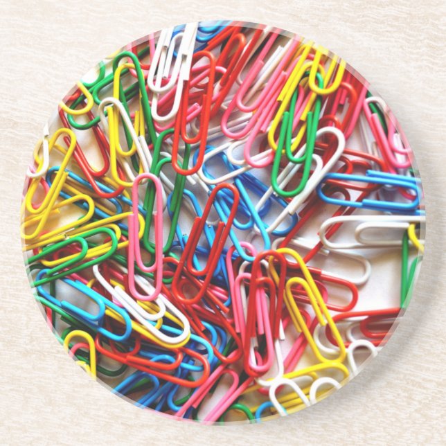 Paperclip Rainbow Sandstone Coaster (Front)
