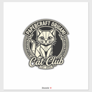 Papercraft Origami Cat Funny Cat Graphic - Papercr Sticker