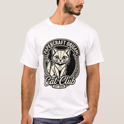 Papercraft Origami Cat Funny Cat Graphic - Papercr T-Shirt