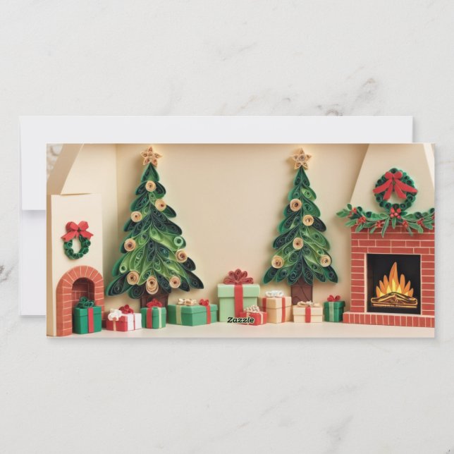 Papercraft Paper Quilling Christmas Card Photo (Back)