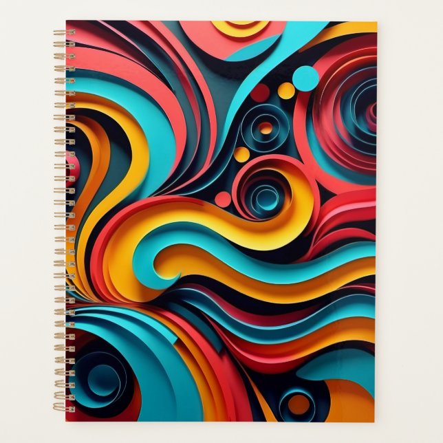  Papercut Colorful Waves Artwork Planner (Front)