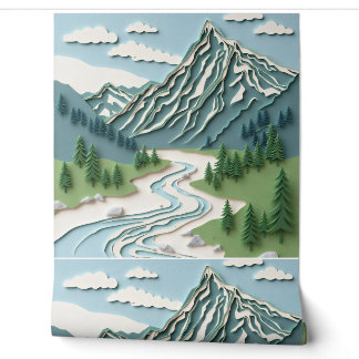Papercut Design -Mountain Wallpaper
