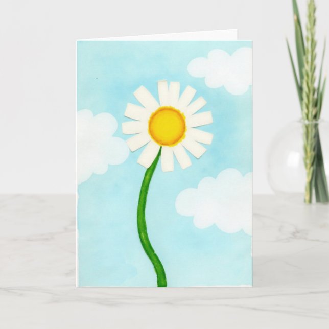 Papercut Flower Sky Scene Card (Front)